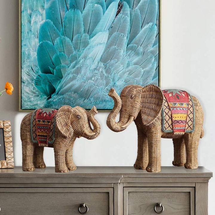 Buddha Stones Elephant Resin Wisdom Wealth Home Decoration - image 1