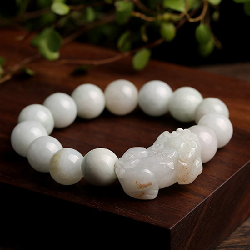 Buddha Stones Fengshui Wealth Prosperity Jade PiXiu Luck Bracelet - image 9