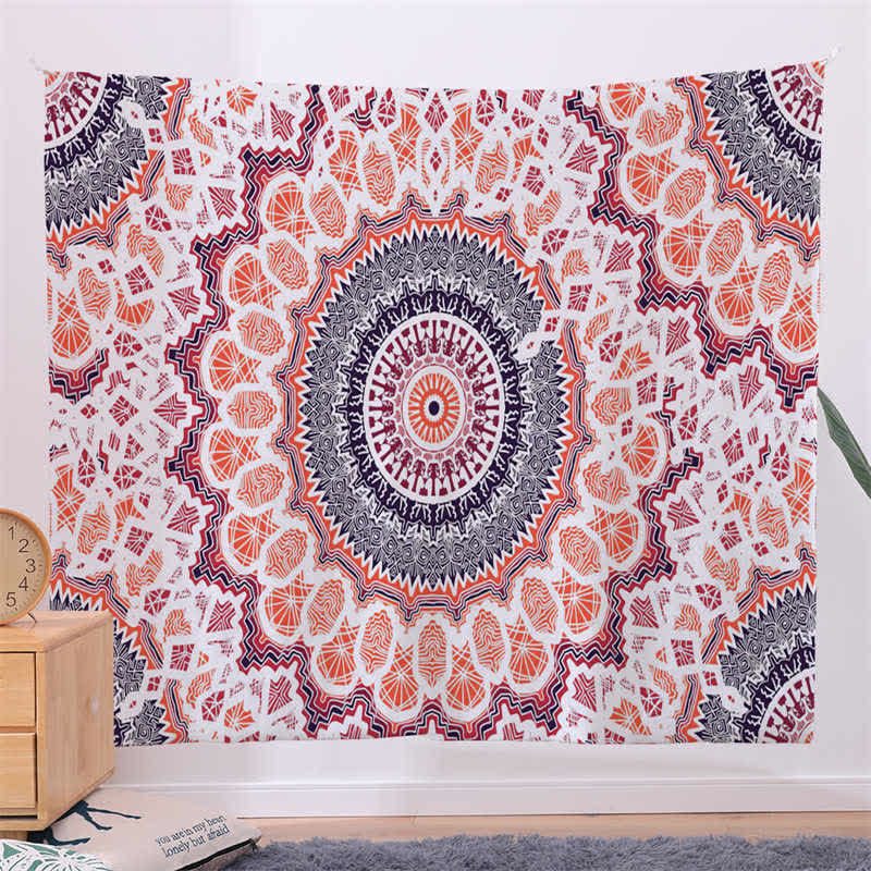 Bohemian Mandala Pattern Tapestry Wall Hanging Wall Art Focus Creativity Home Living Room Decor - Rose Gold - 150*230cm - image 3