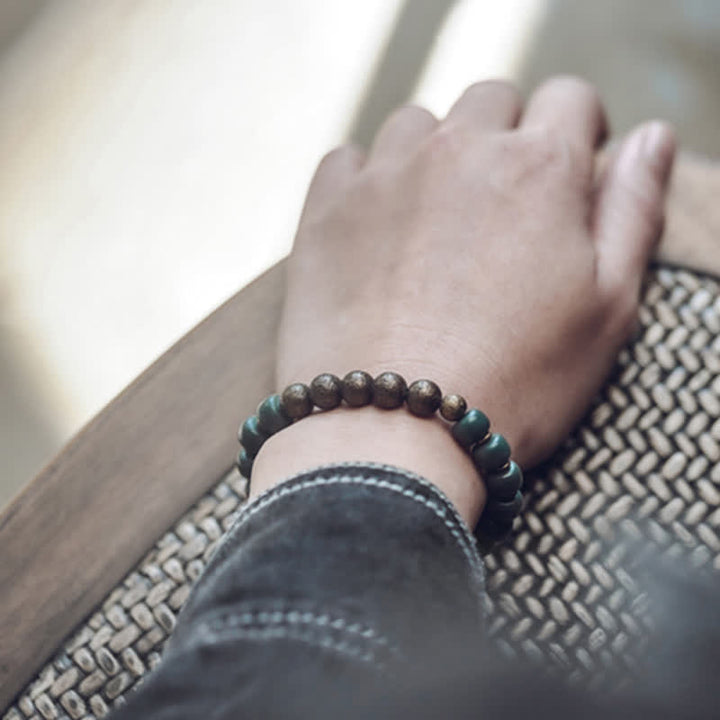 Buddha Stones Tibetan Cyan Bodhi Seed Copper Success Bracelet - image 3