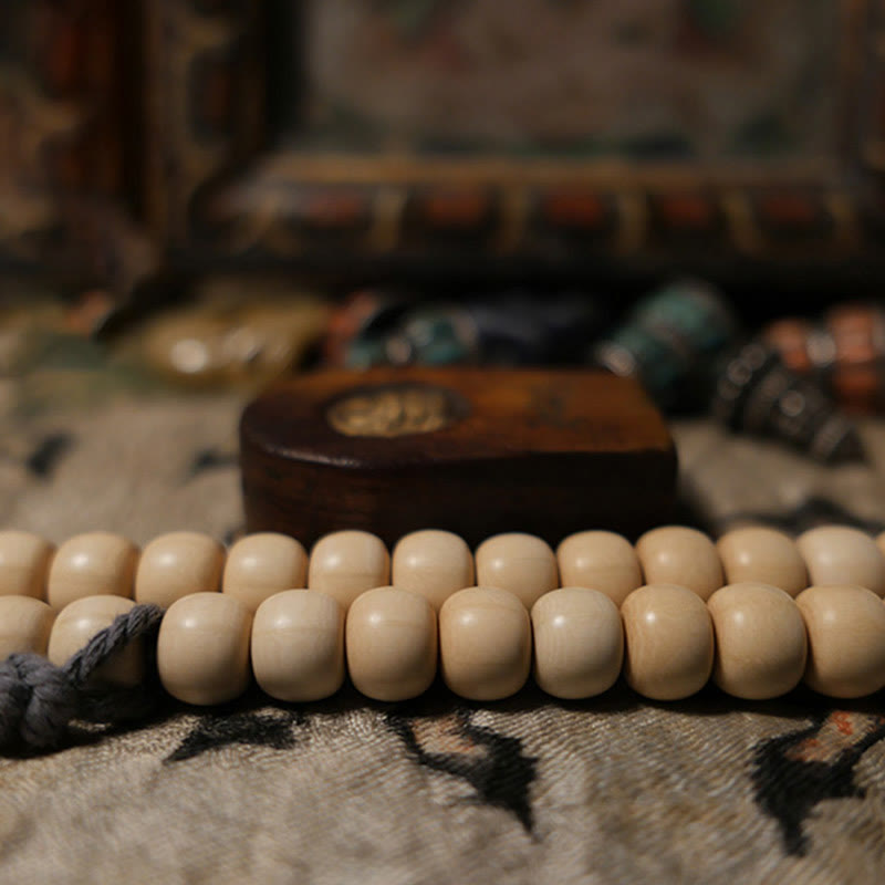 Buddha Stones 108 Mala Beads Abelia Biflora Wood Warding Off Evil Spirits Wrist Mala - image 2