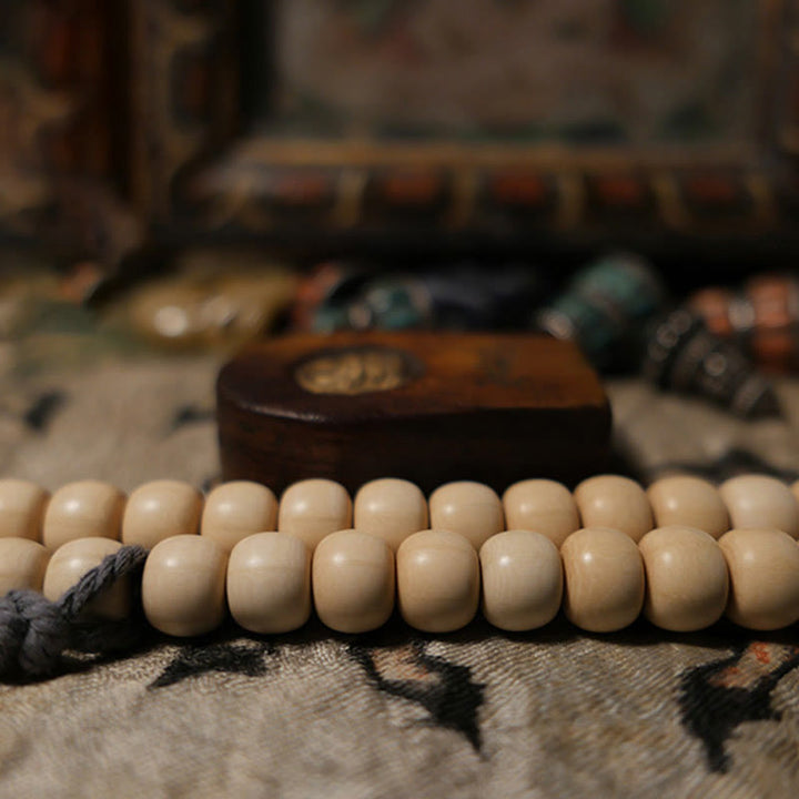 Buddha Stones 108 Mala Beads Abelia Biflora Wood Warding Off Evil Spirits Wrist Mala - image 2