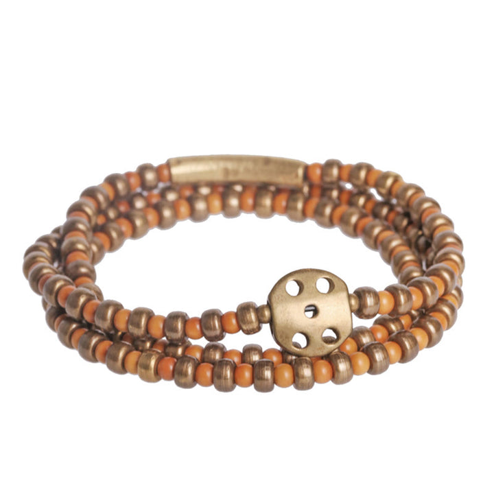 Buddha Stones Retro Olive Pit Copper Wealth Bracelet - image 7