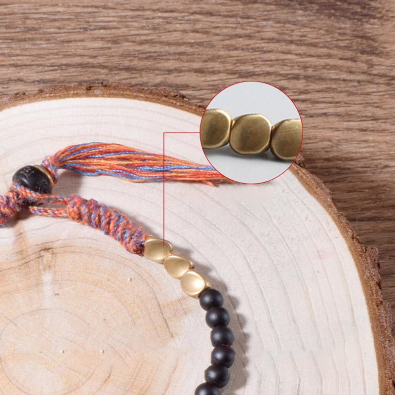 Buddha Stones Handmade Tibetan Black Onyx Tassel Bracelet - image 7