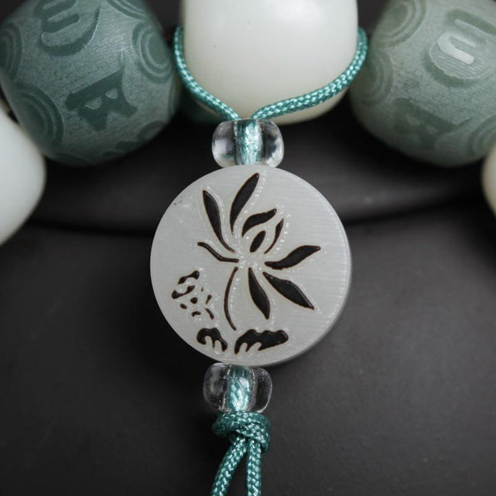Buddha Stones White Bodhi Six True Words Protection Bracelet - image 7