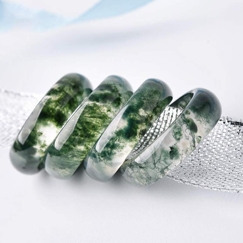 Buddha Stones Moss Agate Healing Balance Ring - image 11