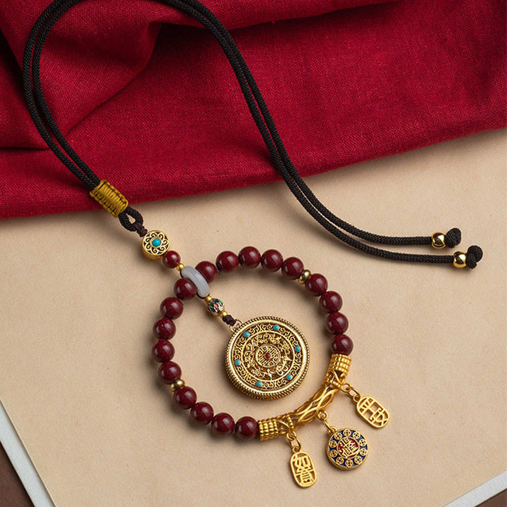 Buddha Stones Natural Cinnabar Wish Ruyi Peace Blessing Car Hanging Decoration - image 1
