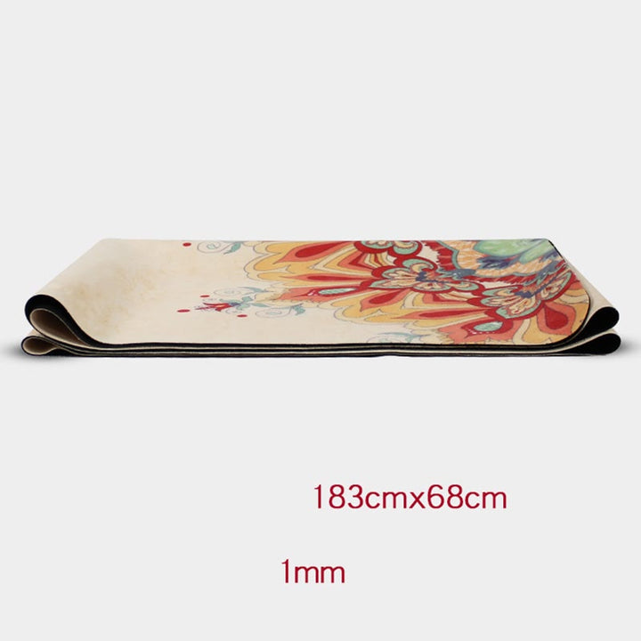 Buddha Stones Tibetan Mandala Elephant Lotus Koi Fish Mindful Natural Rubber Yoga Mat Decoration - image 5