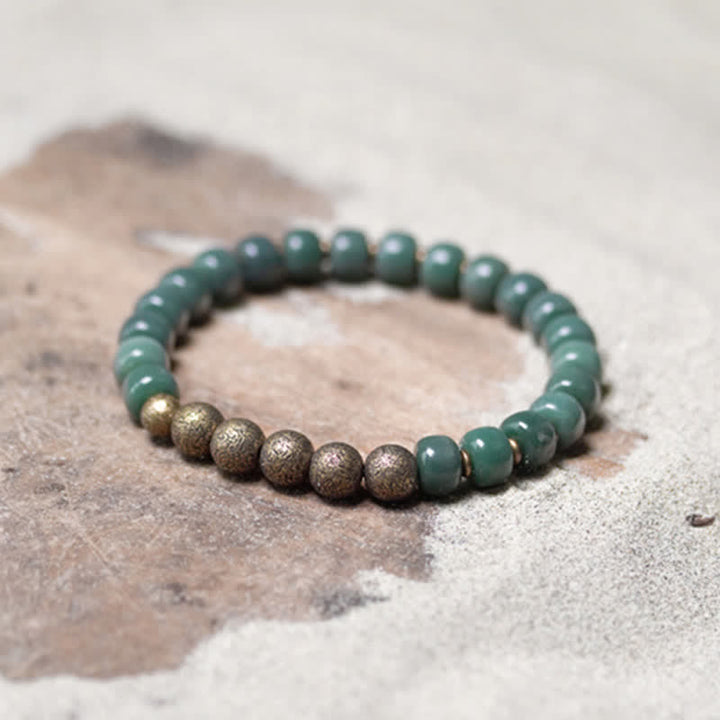Buddha Stones Tibetan Cyan Bodhi Seed Copper Success Bracelet - image 5