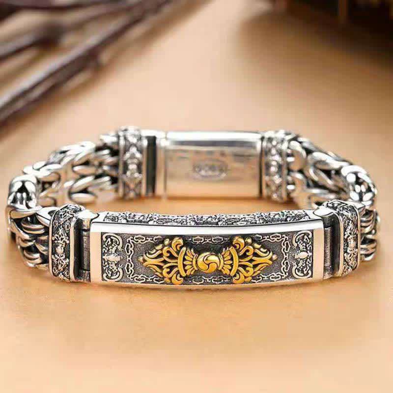 Buddha Stones Vajra Dorje Twisted Braided Pattern Copper Balance Bracelet - 22CM - image 0