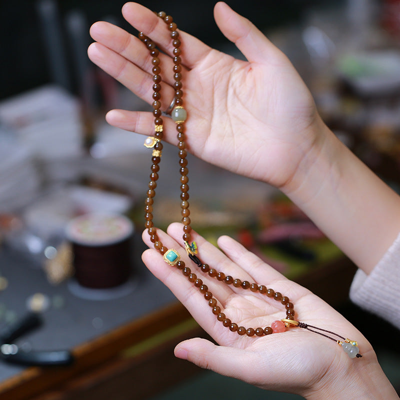 Buddha Stones Jade Butterfly Gourd Prosperity Luck Bracelet Necklace - image 1
