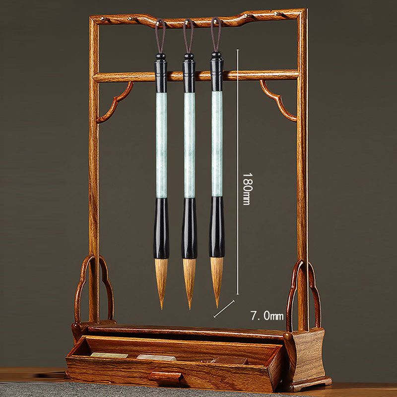 Buddha Stones Natural Jade Luck Chinese Calligraphy Brush Pen Chinese Writing Brush With Gift Box - image 9