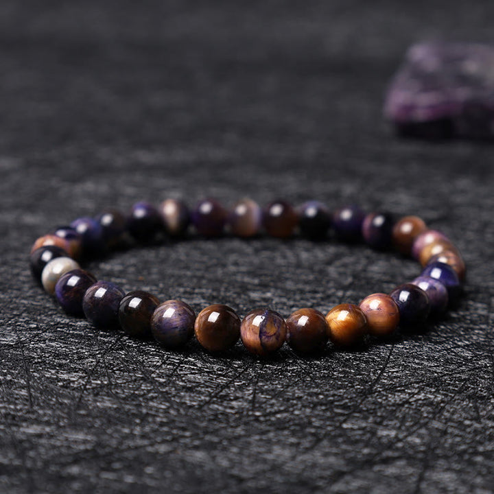 Buddha Stones Natural Purple Tiger Eye Protection Strength Bracelet - image 6