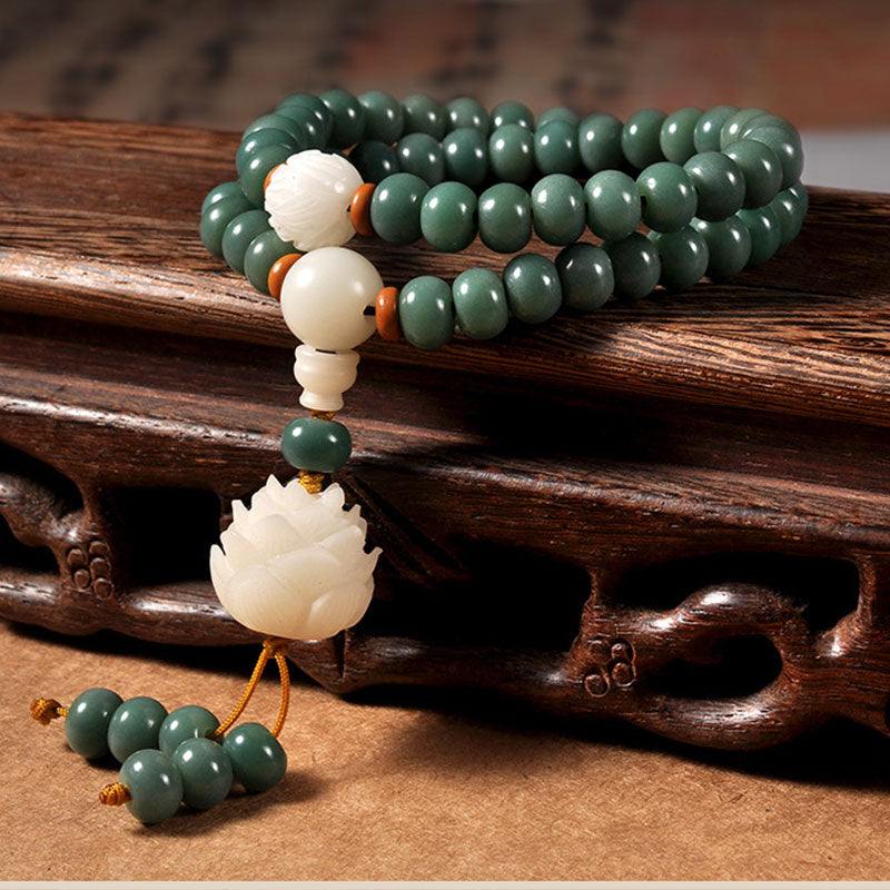 Buddha Stones Lotus Cyan Bodhi Seed Success Bracelet - image 0