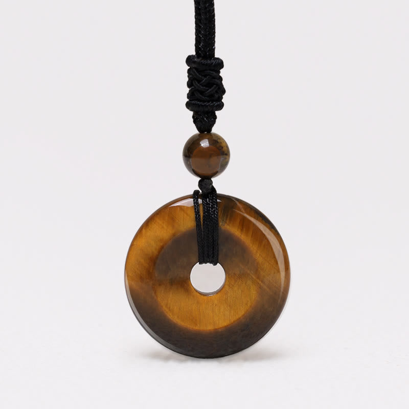 Buddha Stones Lucky Coin Pendant Healing Crystal Gemstone Necklace - Tiger Eye - image 18