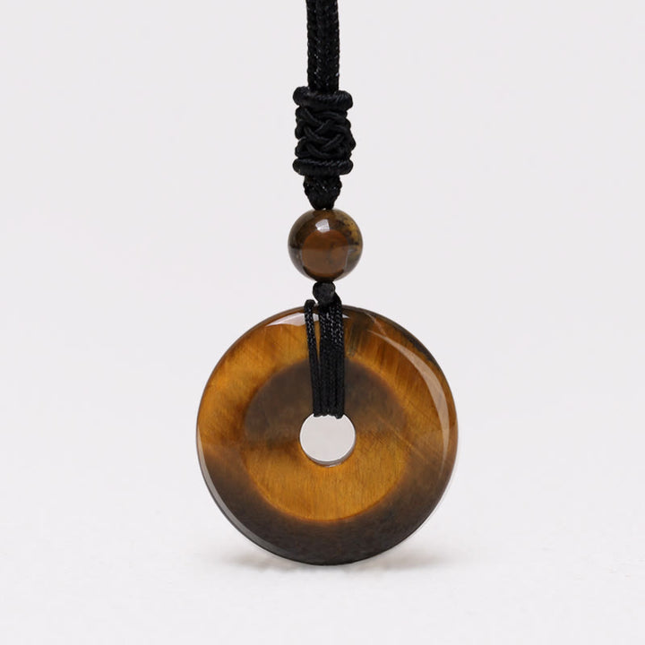 Buddha Stones Lucky Coin Pendant Healing Crystal Gemstone Necklace - Tiger Eye - image 18