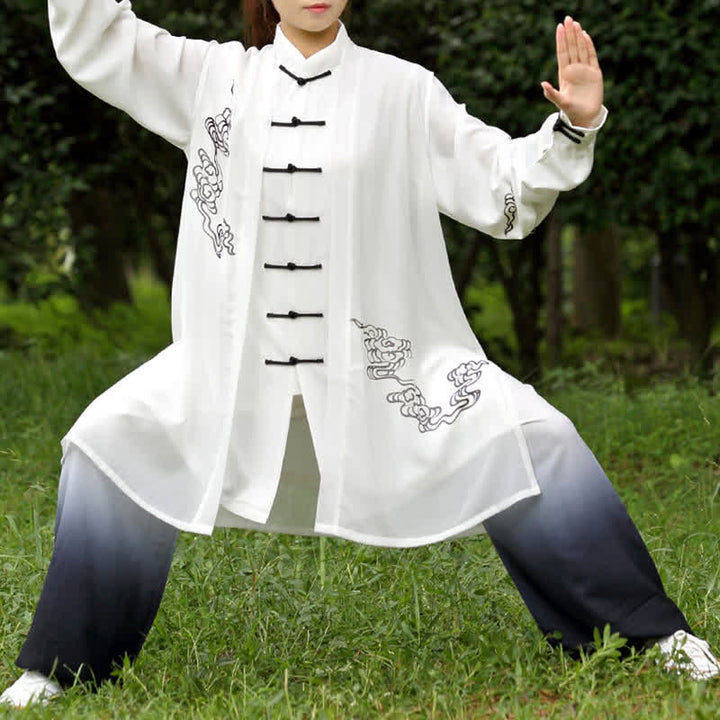 Buddha Stones Auspicious Clouds Gradient Meditation Prayer Spiritual Zen Tai Chi Qigong Practice Women's Clothing Set - image 4