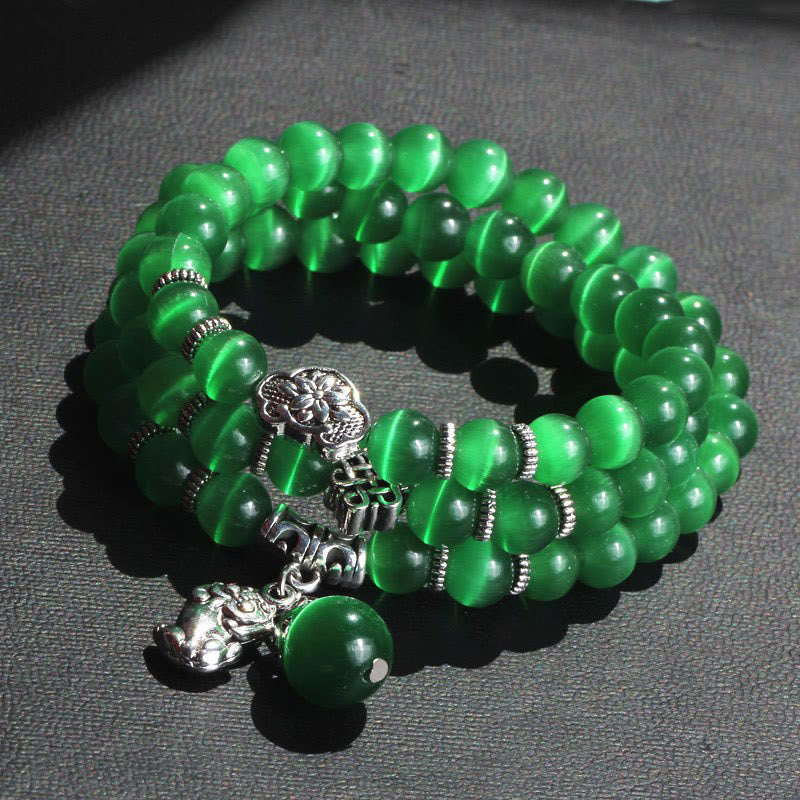Buddha Stones Cat Eye PiXiu Support Triple Wrap Bracelet - image 10