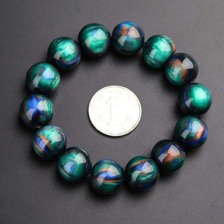 Buddha Stones Colorful Sea Willow Mala Positive Bracelet Ring - 16mm - image 4