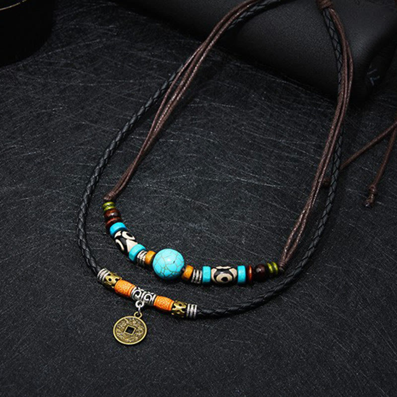 Buddha Stones Turquoise Dzi Bead Protection Necklace - image 5