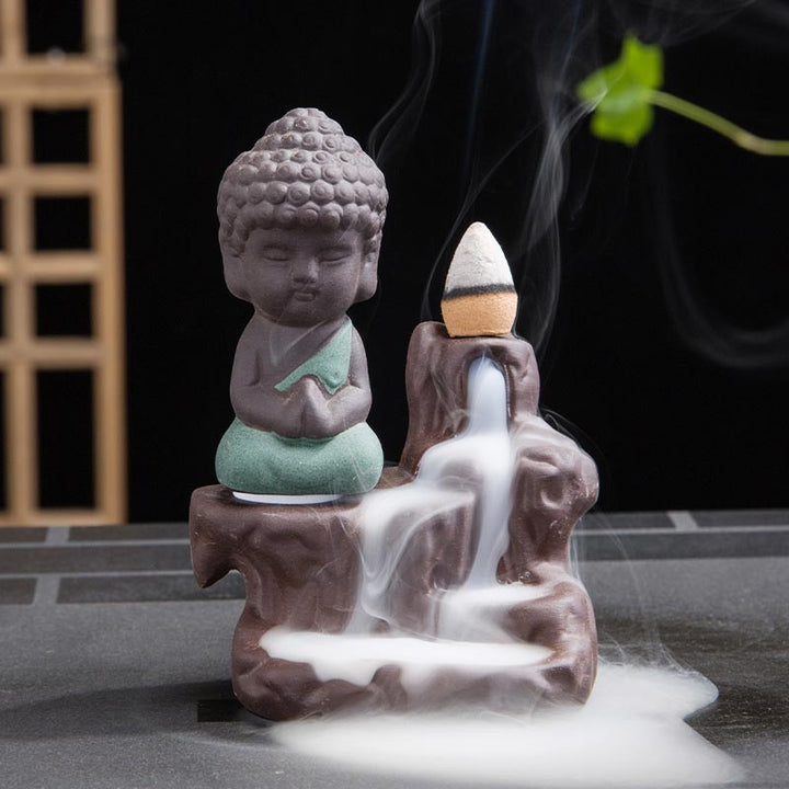 Buddha Stones  Backflow Smoke Fountain Ceramic Blessing Incense Burner Decoration - image 10