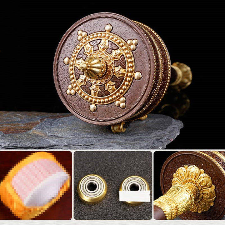 Buddha Stones Tibetan Prayer Wheel Six True Words Copper Balance Decoration - image 14