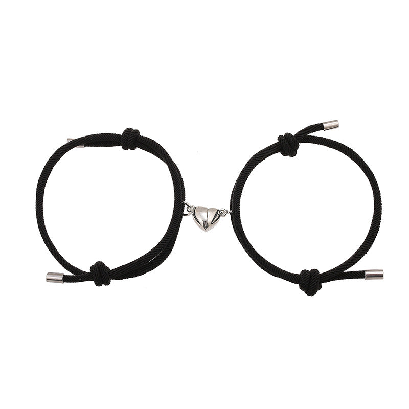 2Pcs Love Magnetic Couple String Strength Bracelet - Black - image 14