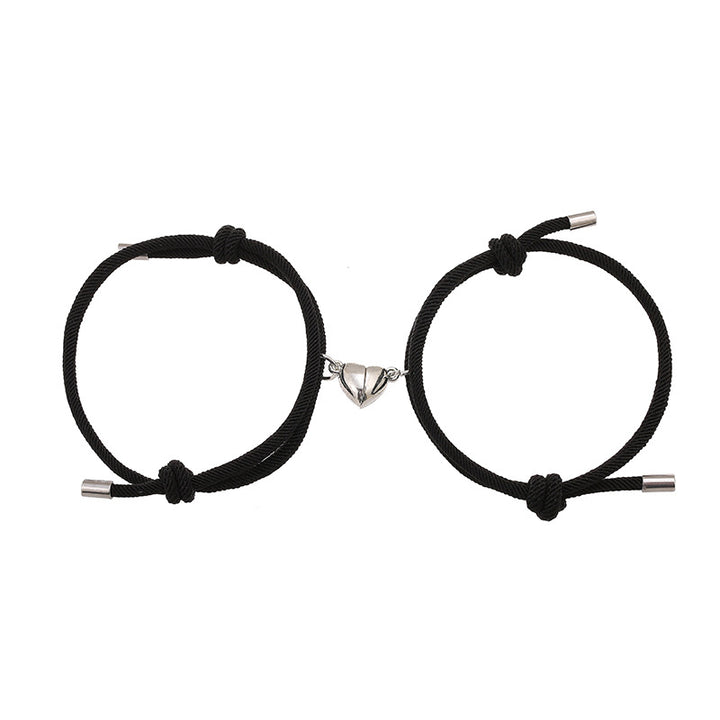 2Pcs Love Magnetic Couple String Strength Bracelet - Black - image 14
