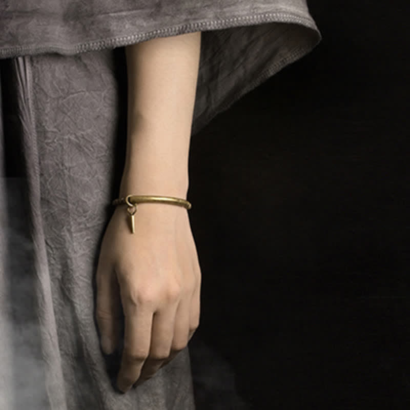 Buddha Stones Lava Rock Stone Copper Balance Cuff Bracelet Bangle - image 13