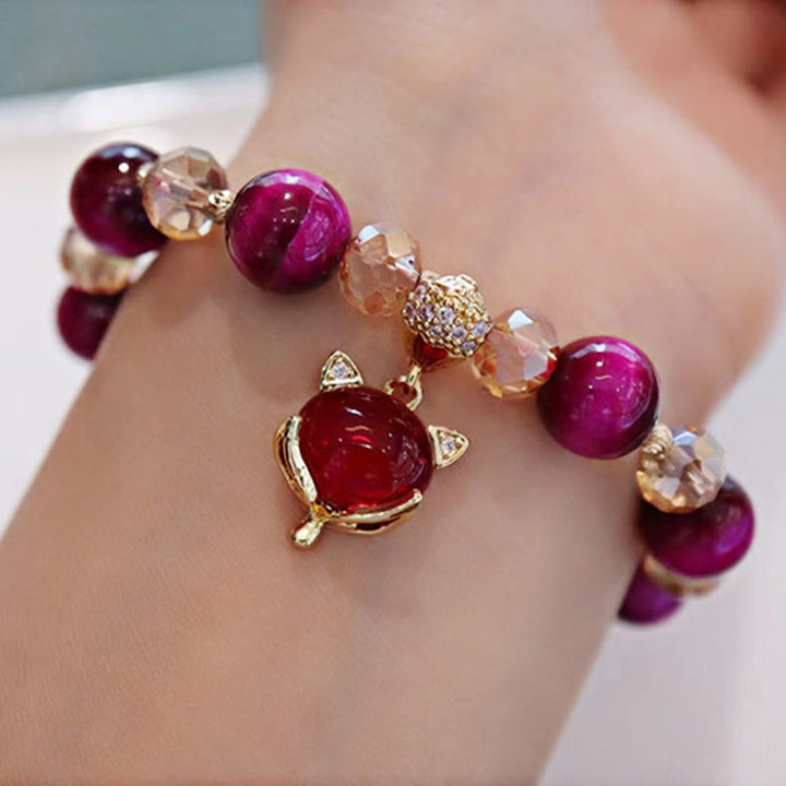 Buddha Stones Red Tiger Eye PiXiu Fox Protection Self Confidence Bracelet - image 11