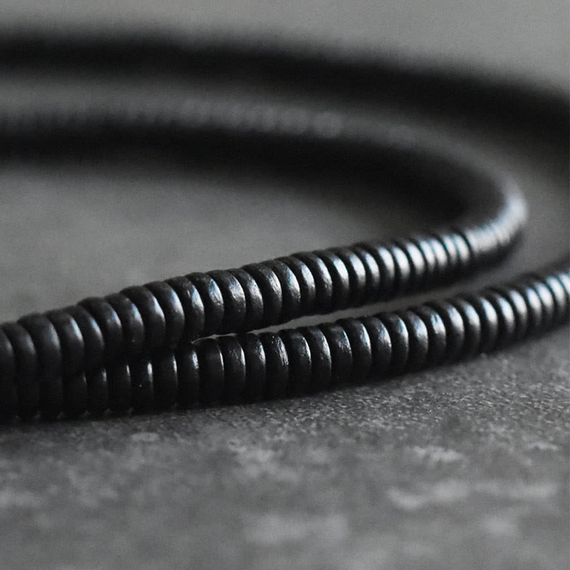 Buddha Stones Ebony Wood Brass Copper Balance Multilayered Bracelet - image 10