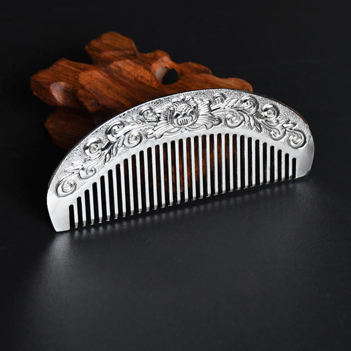 Buddha Stones Lucky Dragon Phoenix Protection Strength Comb - Peony - image 7