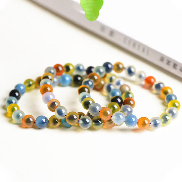 Buddha Stones Natural Colorful Candy Agate Harmony Strength Bead Bracelet - image 13