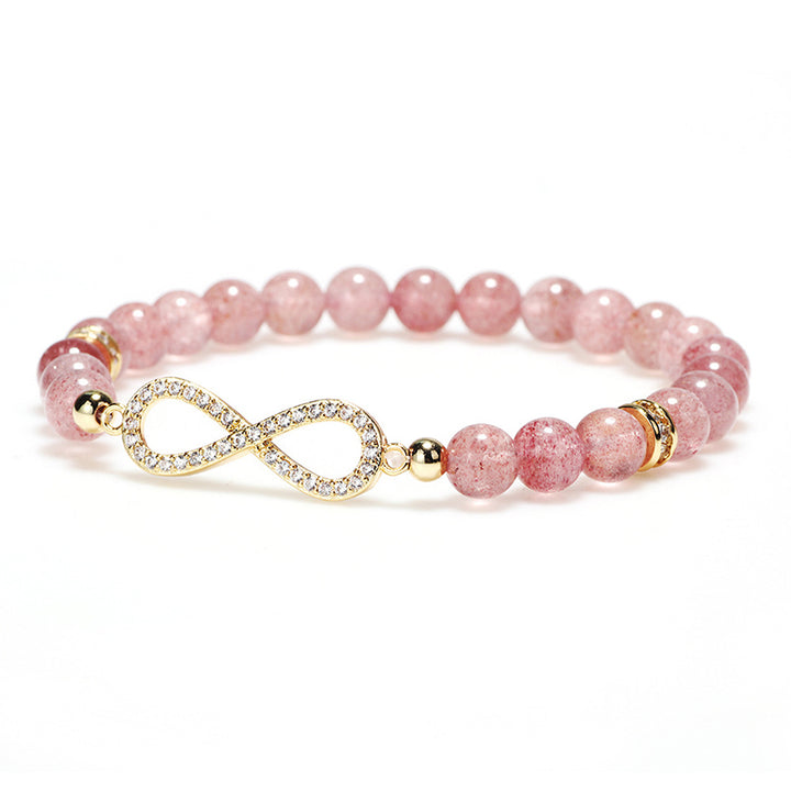 Buddha Stones Natural Strawberry Quartz Positivity Healing Bracelet - image 1
