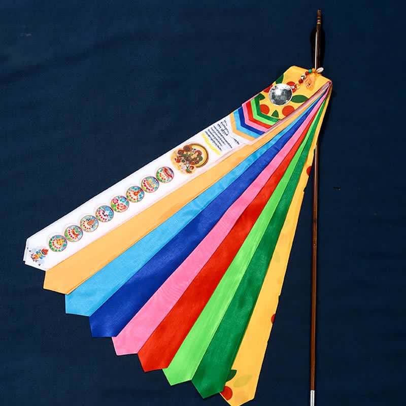 Tibetan Eight Auspicious Symbols Lucky Arrow Home Decoration Prayer Flag - image 1
