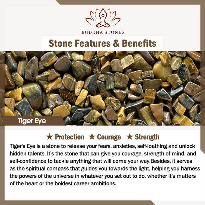 Buddha Stones Tiger Eye Stone Courage Willpower Multi-layer Leather Bracelet - image 3