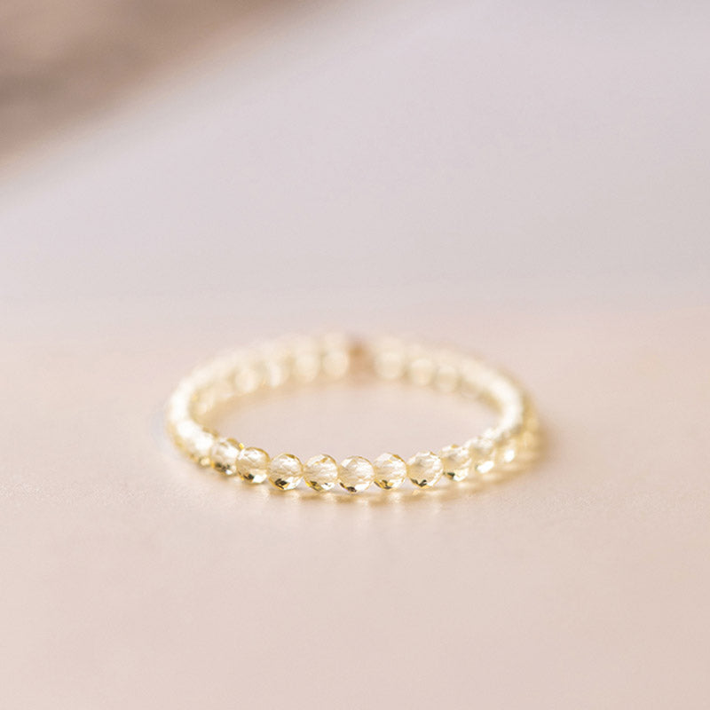 Buddha Stones Natural Citrine Happiness Prosperity Ring - 59~60mm - image 0