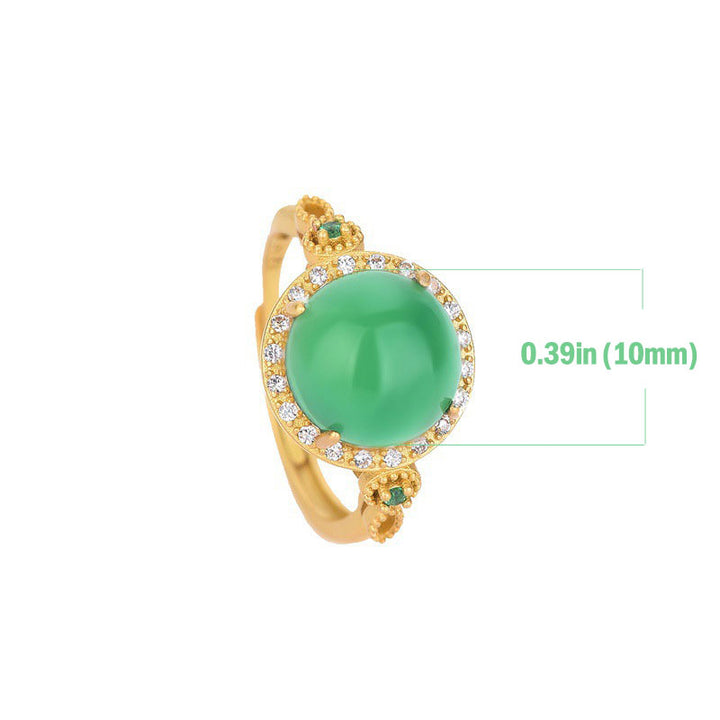 Buddha Stones Green Jade Fortune Ring - image 4