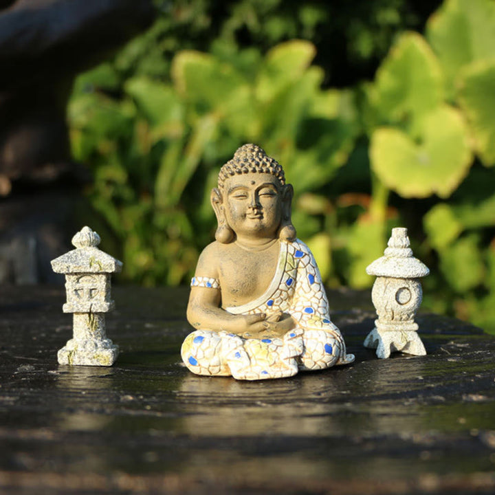 Buddha Stones Meditating Zen Buddha Serenity Resin Statue Figurine Home Decoration - image 7