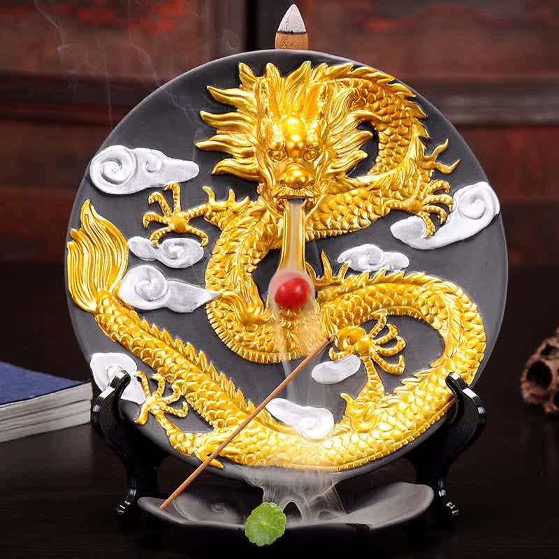 Dragon Ceramic Backflow Smoke Fountain Meditation Incense Burner - image 1