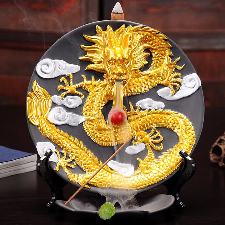 Dragon Ceramic Backflow Smoke Fountain Meditation Incense Burner - image 1