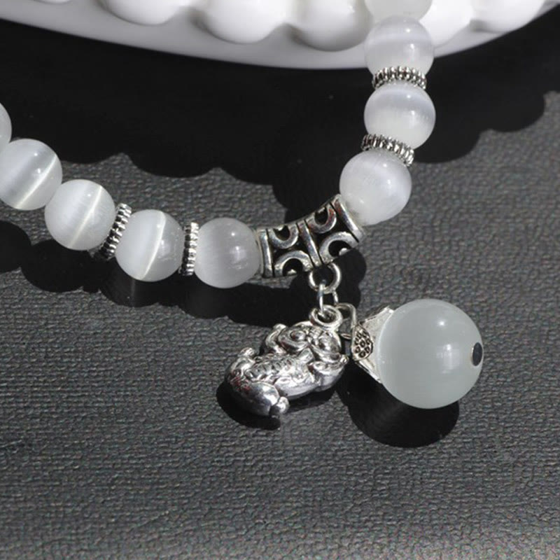 Buddha Stones Cat Eye PiXiu Support Triple Wrap Bracelet - image 5