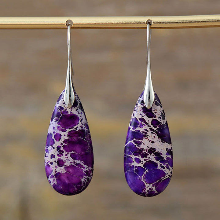 Emperor Stone Healing Crystal Earrings - Purple Emperor Stone - image 6