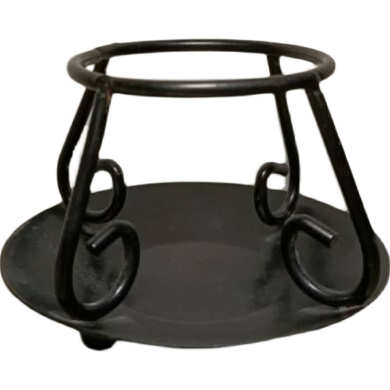 Buddha Stones Cast Iron Cauldron Prayer Altar Burning Holder Incense Sage Smudging Rituals Use Items - Black Stand 7*9.5*7.2cm - image 1