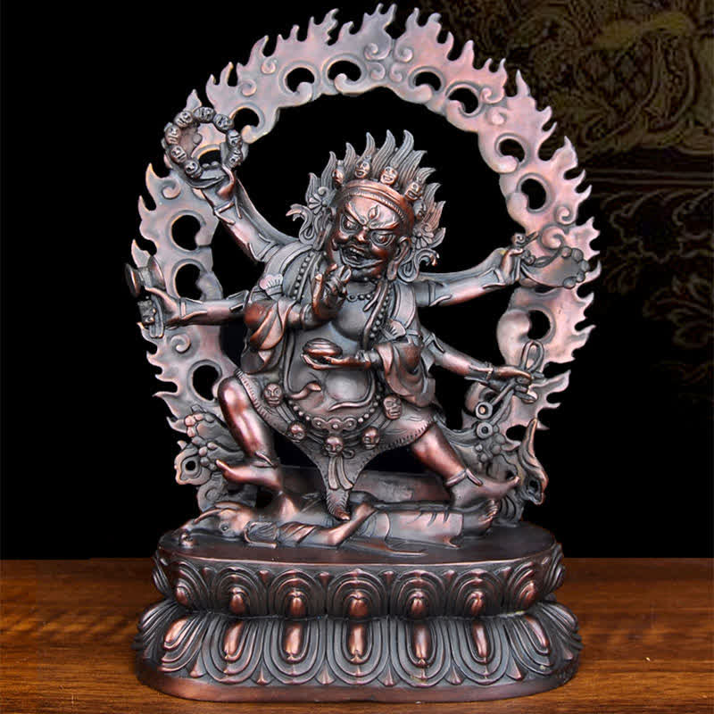 Buddha Stones Tibet Mahakala Bodhisattva Figurine Compassion Copper Statue Decoration - image 4