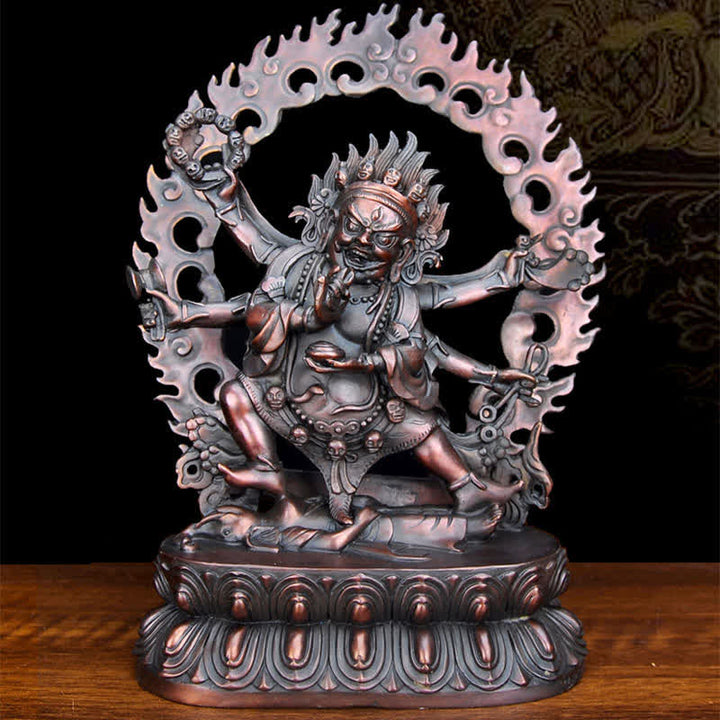 Buddha Stones Tibet Mahakala Bodhisattva Figurine Compassion Copper Statue Decoration - image 4
