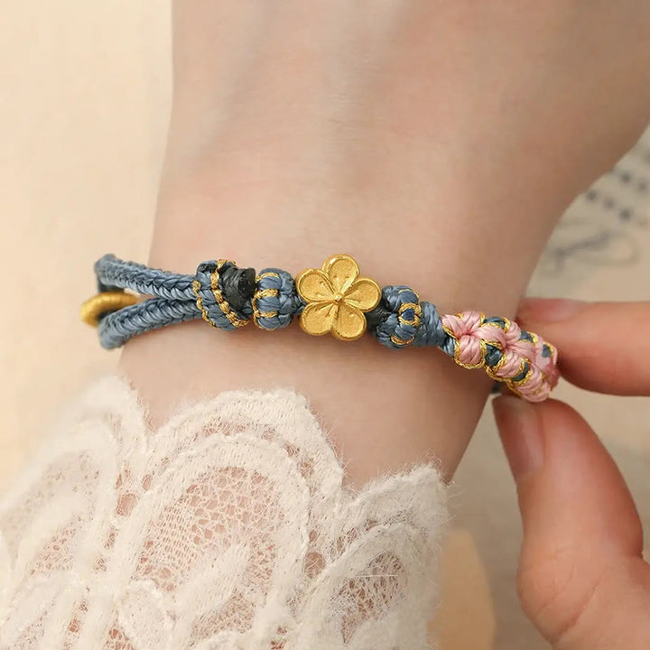 Buddha Stones Peach Blossom Design Wealth String Bracelet - image 6