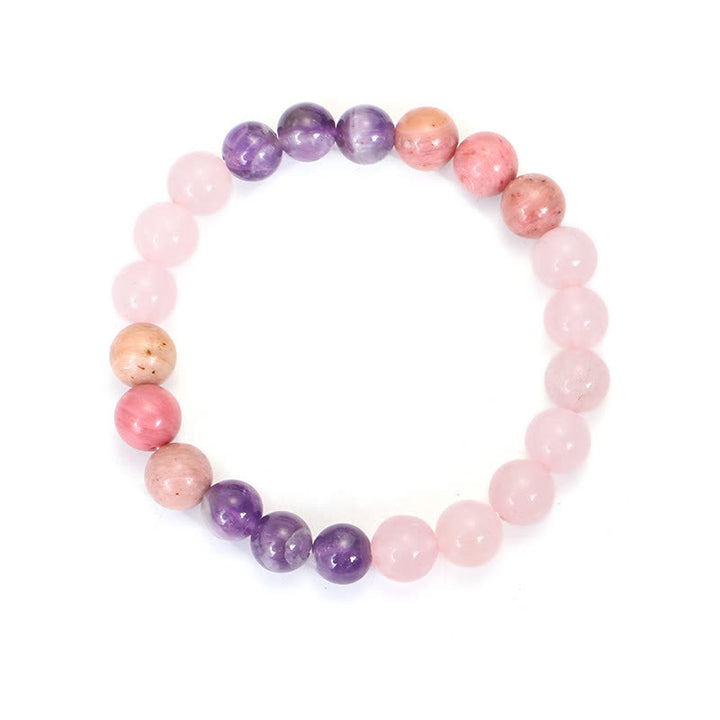 Buddha Stones 108 Mala Beads Amethyst Rose Quartz Spiritual Healing Tassel Bracelet - Bracelet - image 3