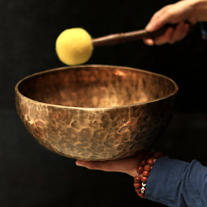 Buddha Stones Tibetan Sound Bowl Handcrafted for Healing and Meditation Positive Energy Singing Bowl Set - image 0