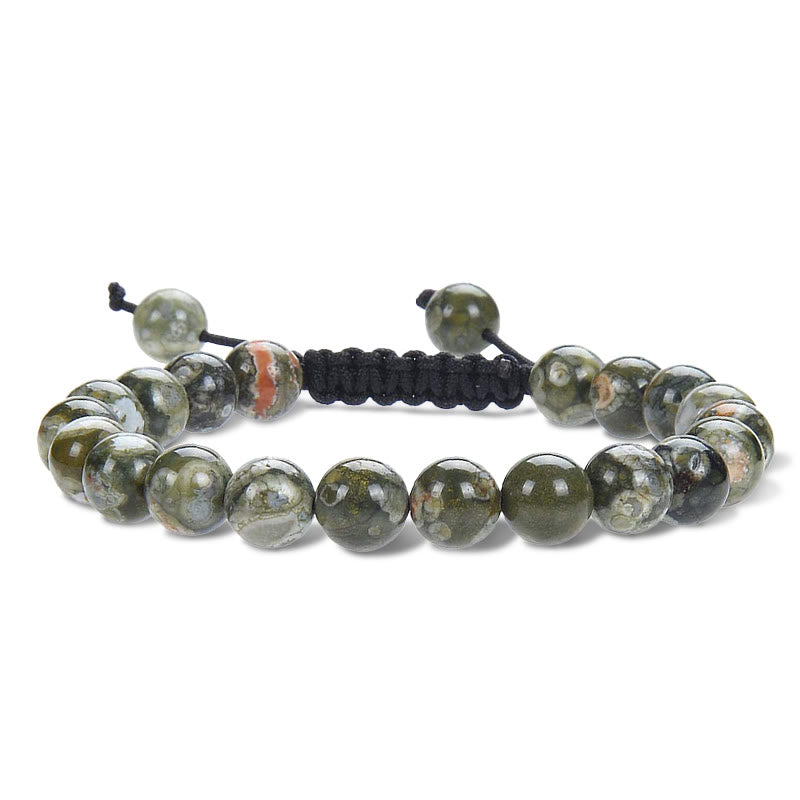 Buddha Stones Natural Healing Power Gemstone Crystal Beads Unisex Adjustable Macrame Bracelet - Green Jasper - image 17
